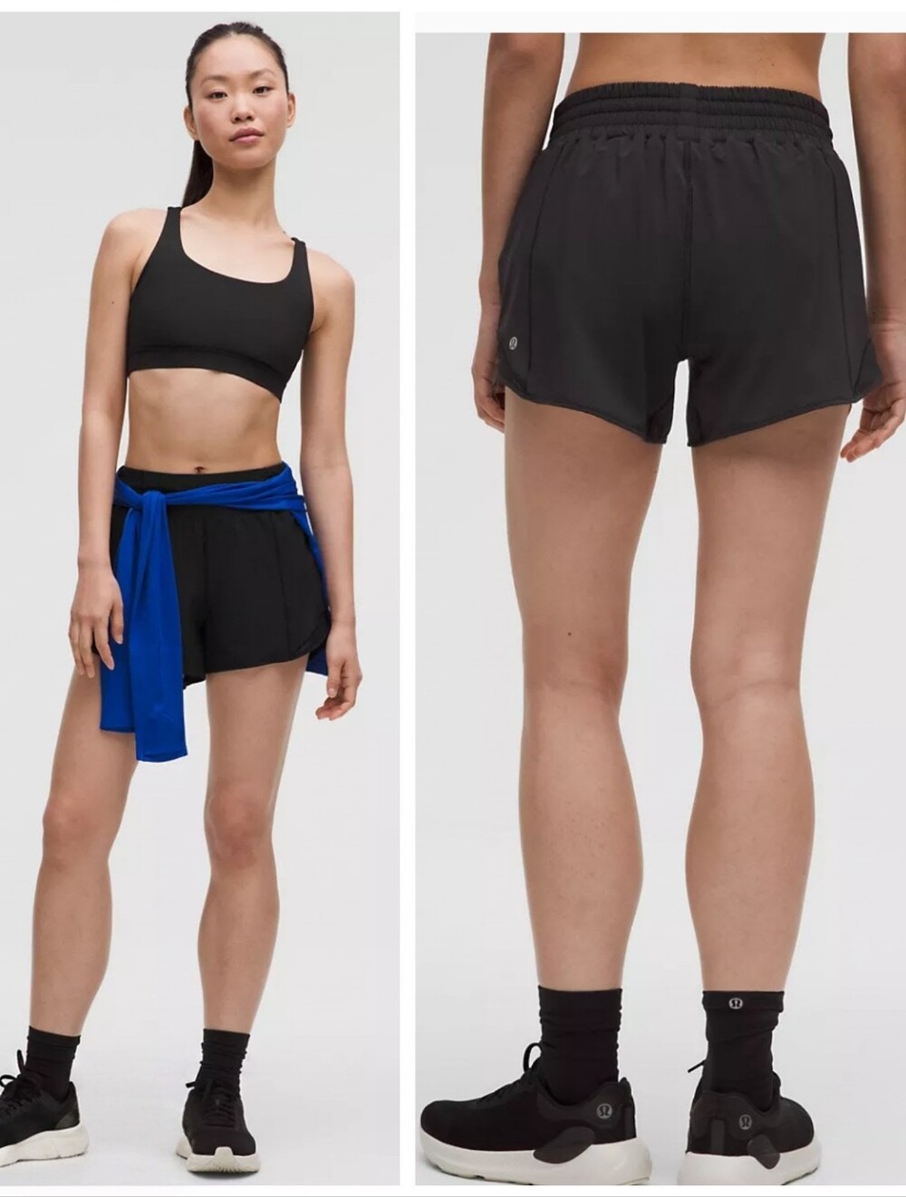 Lululemon Hotty Hot Lined Black Shorts 4" Inseam Women's 8 Running Athletic